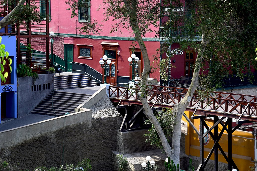 Lima, PeruFebruary 2017View of the Bridge of Sighs in Barranco a district in the south of the city